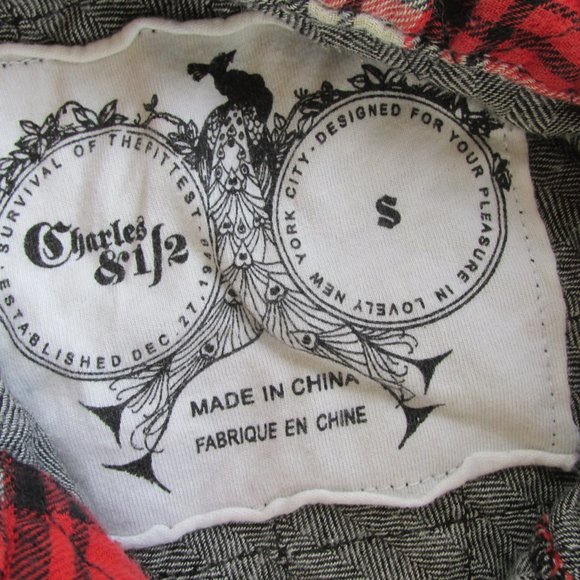 Charles & 1/2 Mens Cotton Flannel Shirt Size Small - Picture 2 of 3